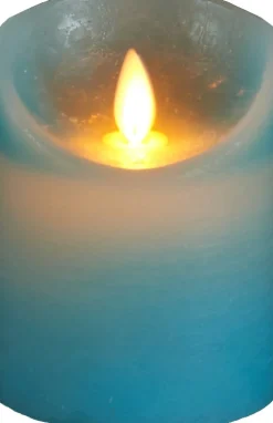 New Anna's Collection LED Kerze Rustic blau D 7,5 H 10 cm Led Kerzen