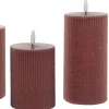 Best Anna's Collection LED Kerzen Set Riba rosa D 7,5 H 10 / 12,5 / 15 cm 3 St. Led Kerzen