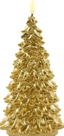 Anna's Collection LED Kerze Sito gold D 9,5 H 20 cm Led Kerzen