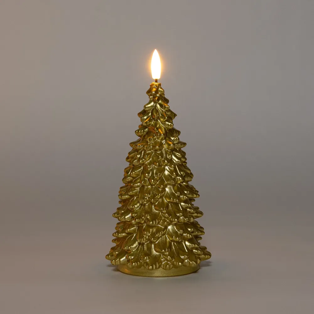 Anna's Collection LED Kerze Sito gold D 9,5 H 20 cm Led Kerzen