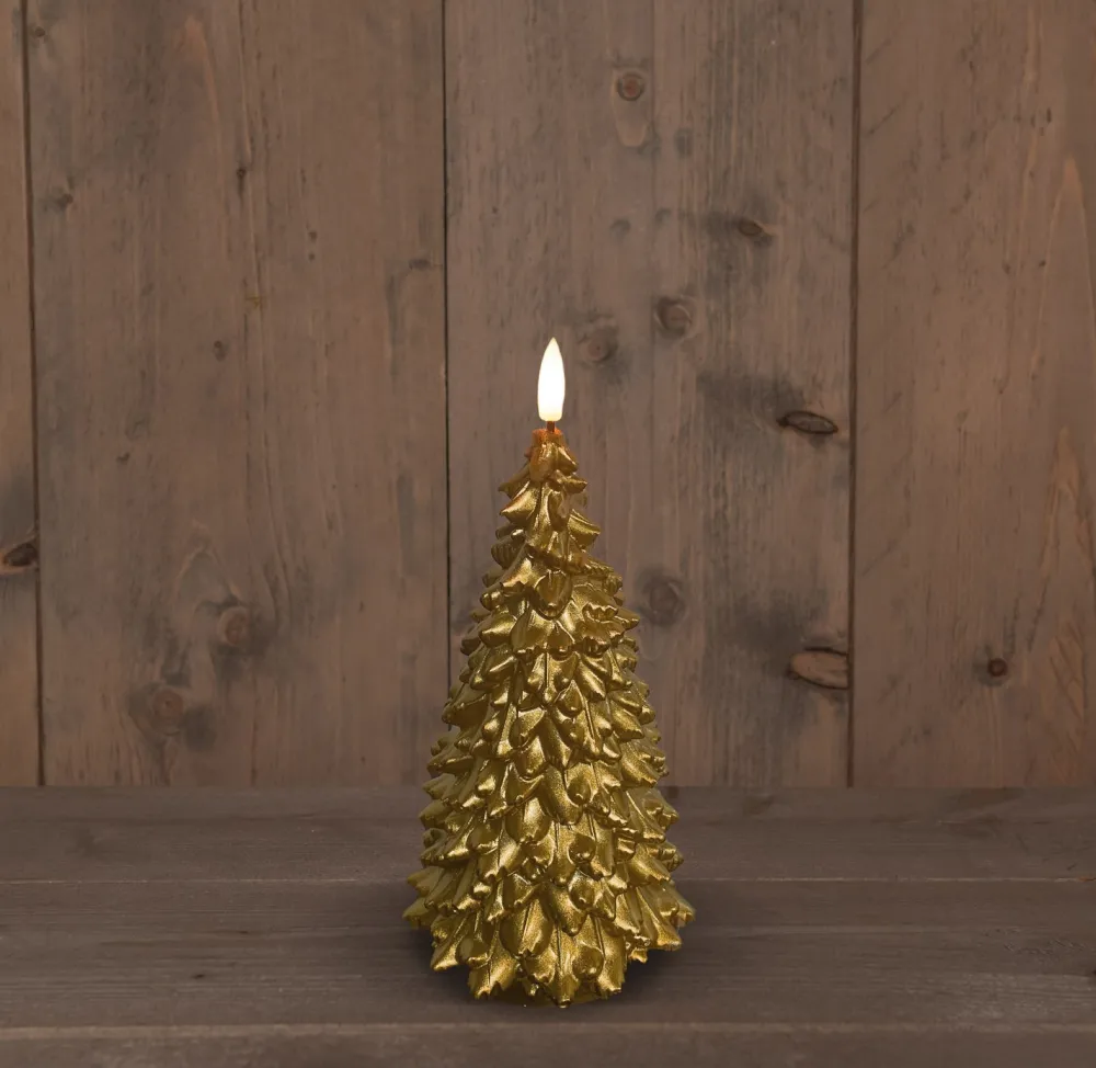 Anna's Collection LED Kerze Sito gold D 9,5 H 20 cm Led Kerzen