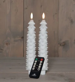 Best Anna's Collection LED Stabkerze Rambu weiß D 2,2 H 23 cm Led Kerzen