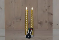 Sale Anna's Collection LED Stabkerzen Swirl gold D 2 H 23 cm 2 St. Led Kerzen