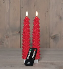 Outlet Anna's Collection LED Stabkerze Rambu rot D 2,2 H 23 cm Led Kerzen