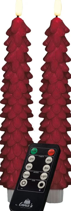 Online Anna's Collection LED Stabkerze Rambu bordeaux D 2,2 H 23 cm Led Kerzen