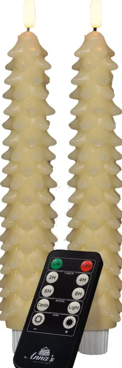 Clearance Anna's Collection LED Stabkerze Rambu creme D 2,2 H 23 cm Led Kerzen