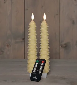 Clearance Anna's Collection LED Stabkerze Rambu creme D 2,2 H 23 cm Led Kerzen