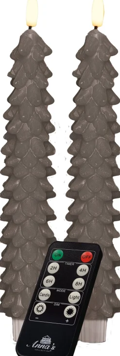 Sale Anna's Collection LED Stabkerze Rambu taupe D 2,2 H 23 cm Led Kerzen