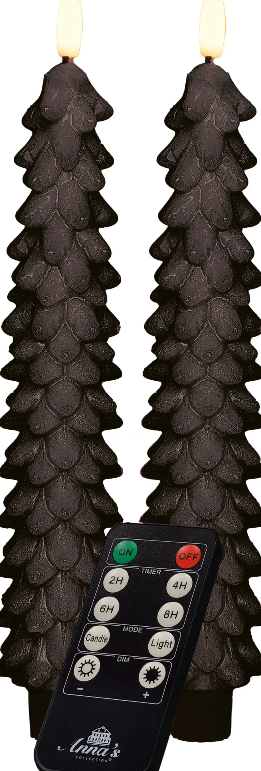 Best Anna's Collection LED Stabkerze Rambu schwarz D 2,2 H 23 cm Led Kerzen