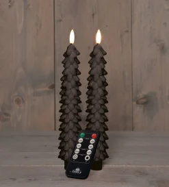 Best Anna's Collection LED Stabkerze Rambu schwarz D 2,2 H 23 cm Led Kerzen