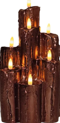Sale Anna's Collection LED Stumpenkerze bronze 15 x 15 x 25 cm Led Kerzen
