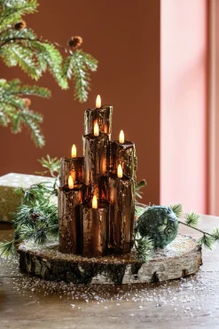 Sale Anna's Collection LED Stumpenkerze bronze 15 x 15 x 25 cm Led Kerzen