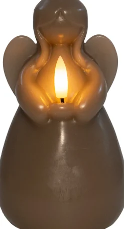 Clearance Anna's Collection LED Stumpenkerze Ange taupe D 8 H 14,5 cm Led Kerzen