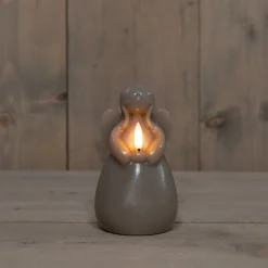 Clearance Anna's Collection LED Stumpenkerze Ange taupe D 8 H 14,5 cm Led Kerzen