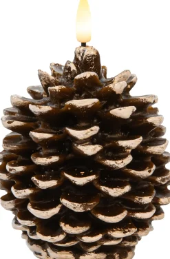 Online Anna's Collection LED Stumpenkerze Podo Tannenzapfen braun D 12 H 10 cm Led Kerzen