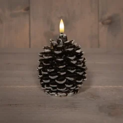 Online Anna's Collection LED Stumpenkerze Podo Tannenzapfen braun D 12 H 10 cm Led Kerzen