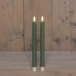 Sale Anna's Collection LED Tafelkerze Larni grün D 2,1 H 25 cm 2 St. Led Kerzen