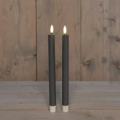 Sale Anna's Collection LED Tafelkerze Larni taupe D 2,1 H 25 cm 2 St. Led Kerzen