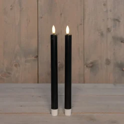 Clearance Anna's Collection LED Tafelkerze Larni schwarz D 2,1 H 25 cm 2 St. Led Kerzen