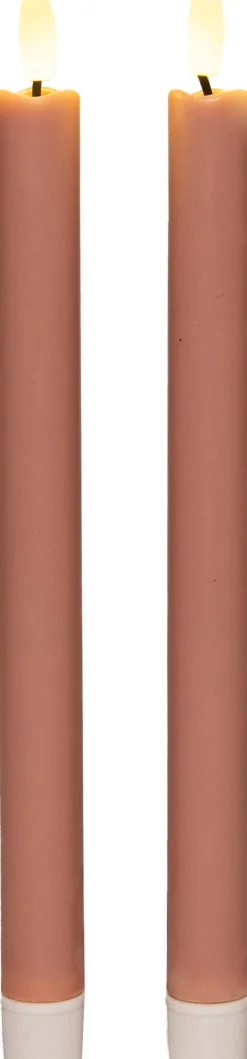 New Anna's Collection LED Tafelkerze Larni rosa D 2,1 H 25 cm 2 St. Led Kerzen