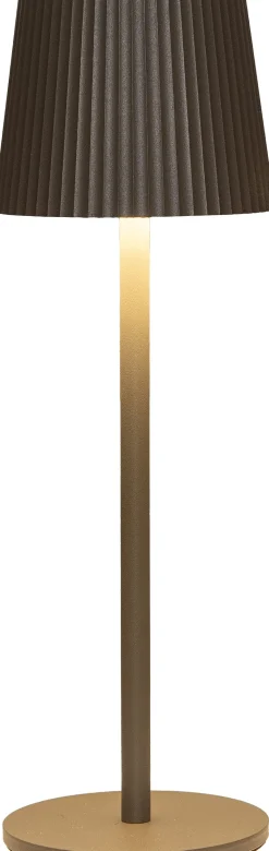 Anna's Collection Tischlampe Ribbel taupe D 9 H 27 cm Tischleuchten