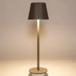 Best Anna's Collection Tischlampe Ribbel taupe D 11 H 36 cm Tischleuchten