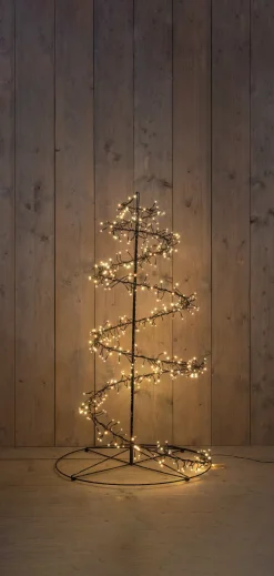 Anna's Collection Weihnachtsbaum Swirl schwarz mit 480 extra warm / warmweiß leuchtenden Lichtern D 67 H 120 cm Alternative Weihnachtsbäume