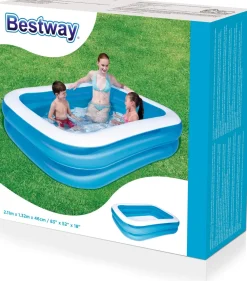 Sale Bestway Planschbecken für Kinder rechteckig blau 211 x 132 x 46 cm 6+ Pools & Planschbecken
