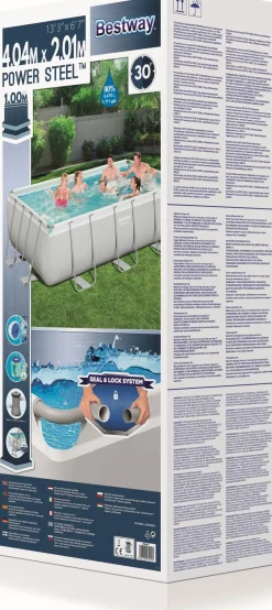 Online Bestway Stahlrahmen-Pool Power Steel rechteckig 404 x 201 x 100 cm Pools & Planschbecken