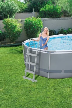 Clearance Bestway Stahlrahmen-Pool Power Steel oval 427 x 250 x 100 cm Pools & Planschbecken