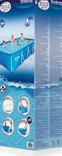Outlet Bestway Stahlrahmen-Pool rechteckig 400 x 211 x 81 cm Pools & Planschbecken