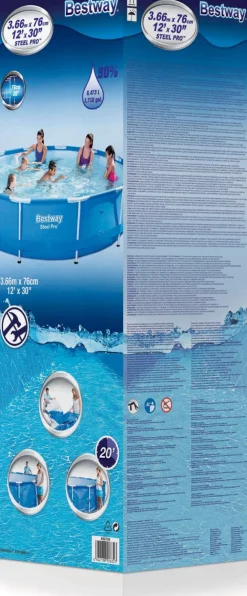 Sale Bestway Stahlrahmen-Pool Steel Pro rund D 366 H 76 cm Pools & Planschbecken