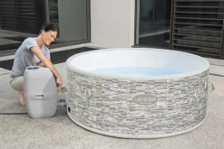 Sale Bestway Whirlpool aufblasbar Lay-Z-Spa Vancouver plus rund grau D 155 H 60 cm Pools & Planschbecken