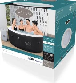 Clearance Bestway Whirlpool aufblasbar Lay-Z-Spa Miami 2 rund schwarz D 180 H 66 cm Pools & Planschbecken