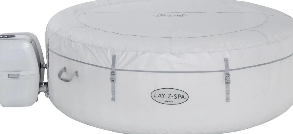 Sale Bestway Whirlpool aufblasbar Lay-Z-Spa Paris rund grau D 196 H 66 cm Pools & Planschbecken