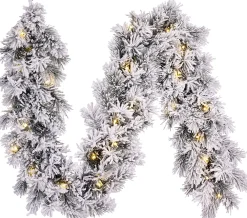 Discount Black Box Girlande Dinsmore 180 cm mit Schnee 25 LEDs warmweiß Weihnachts- & Tannengirlanden