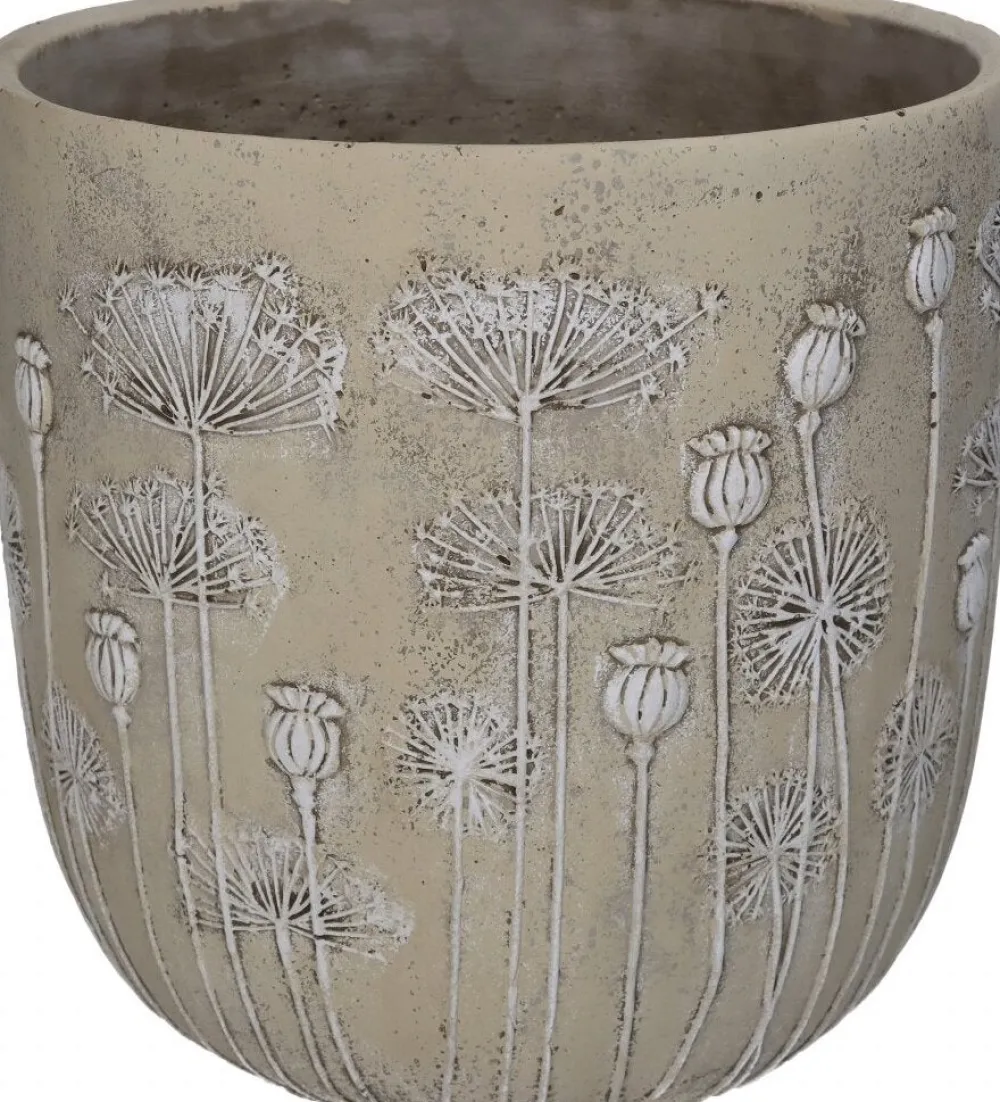 Clearance Blumentopf Mohnblumen crème D 25 H 25 cm Blumentöpfe & Pflanzgefäße|Blumentöpfe