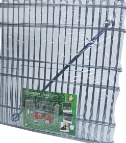 Hot Boon Kaninchengehege 6 Panele silber 60 x 67 cm Kaninchengehege