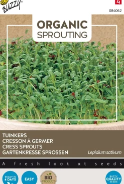 Outlet Buzzy® Gartenkresse (Lepidium sativum) Organic Sprouting (BIO) Samen Kräutersamen|Saatgut