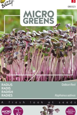 Clearance Buzzy® Microgreens Radies Sprossen (Raphanus sativus) Sprossen (BIO) Samen Gemüsesamen|Saatgut