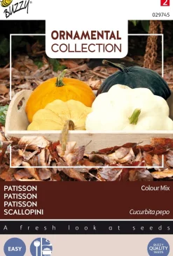 Outlet Buzzy® Ornamental Scallopini (Cucurbita pepo 'Colour Mix') Samen Gemüsesamen|Saatgut