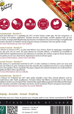Discount Buzzy® Pomodori Cocktailtomate (Solanum lycopersicum 'Ravello F1') Samen Gemüsesamen|Saatgut