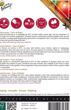 New Buzzy® Pomodori Fleischtomate (Solanum lycopersicum 'Cœur de Bœuf') Samen Gemüsesamen|Saatgut