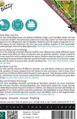 Buzzy® Xotica Baby Leaf Salat (Lactuca sativa) Samen-Mischung Gemüsesamen|Saatgut