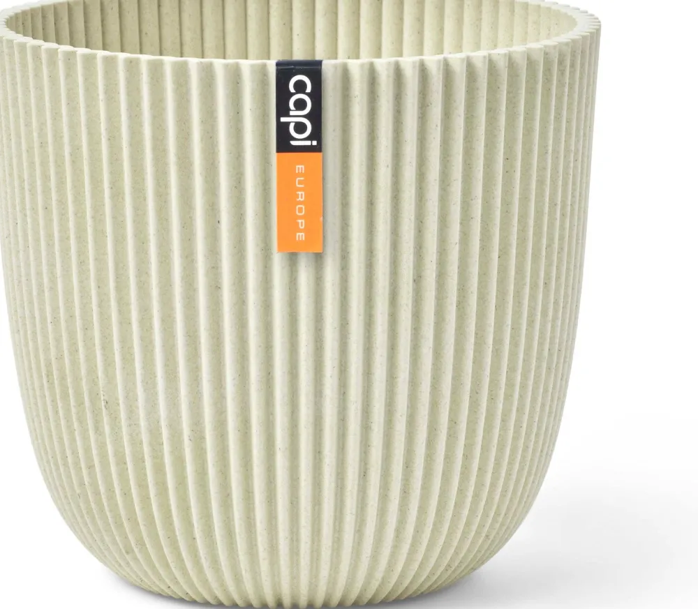 Online Capi Europe Blumentopf Groove beige D 13 H 12 cm Blumentöpfe & Pflanzgefäße|Blumentöpfe