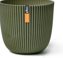 Clearance Capi Europe Blumentopf Groove grün D 13 H 12 cm Blumentöpfe|Blumentöpfe & Pflanzgefäße