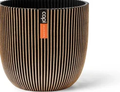 Online Capi Europe Blumentopf Groove gold / schwarz D 16,5 H 15 cm Blumentöpfe|Blumentöpfe & Pflanzgefäße