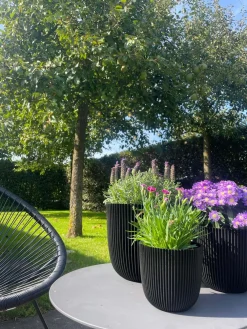 Sale Capi Europe Blumentopf Groove schwarz D 16,5 H 15 cm Blumentöpfe|Blumentöpfe & Pflanzgefäße