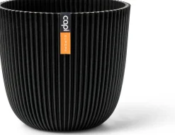 Best Capi Europe Blumentopf Groove schwarz D 13 H 12 cm Blumentöpfe|Blumentöpfe & Pflanzgefäße