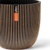 Online Capi Europe Blumentopf Groove gold / schwarz D 25 H 23 cm Blumentöpfe|Blumentöpfe & Pflanzgefäße